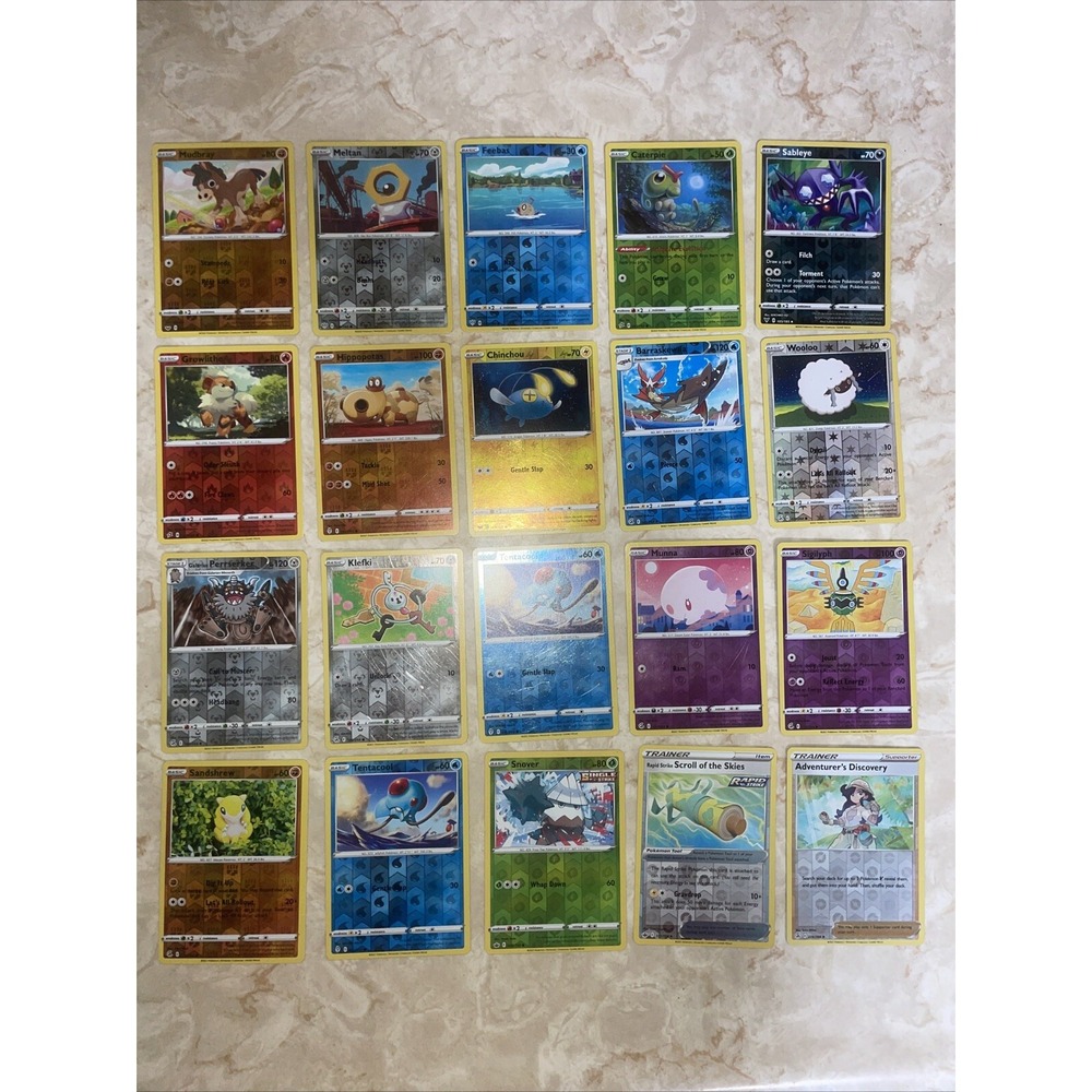 Set Of 20 Reverse Halo Pokémon Cards